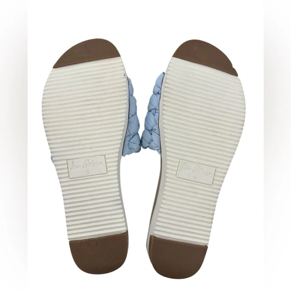 Sam Edelman Ainslie Braided Slide Sandals Sky Blue Platform Woven Slip On - Picture 6 of 13